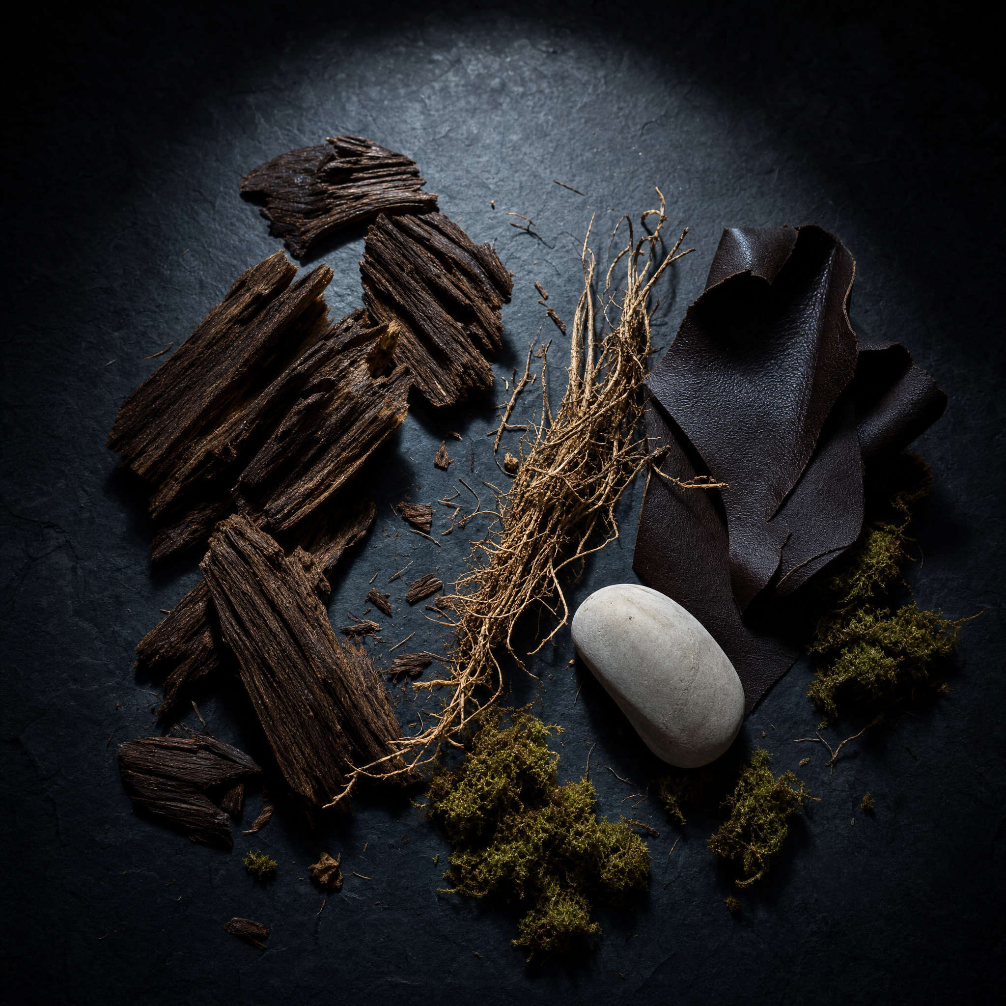 Base - Oud, Leather & Musk, Vetiver & Moss